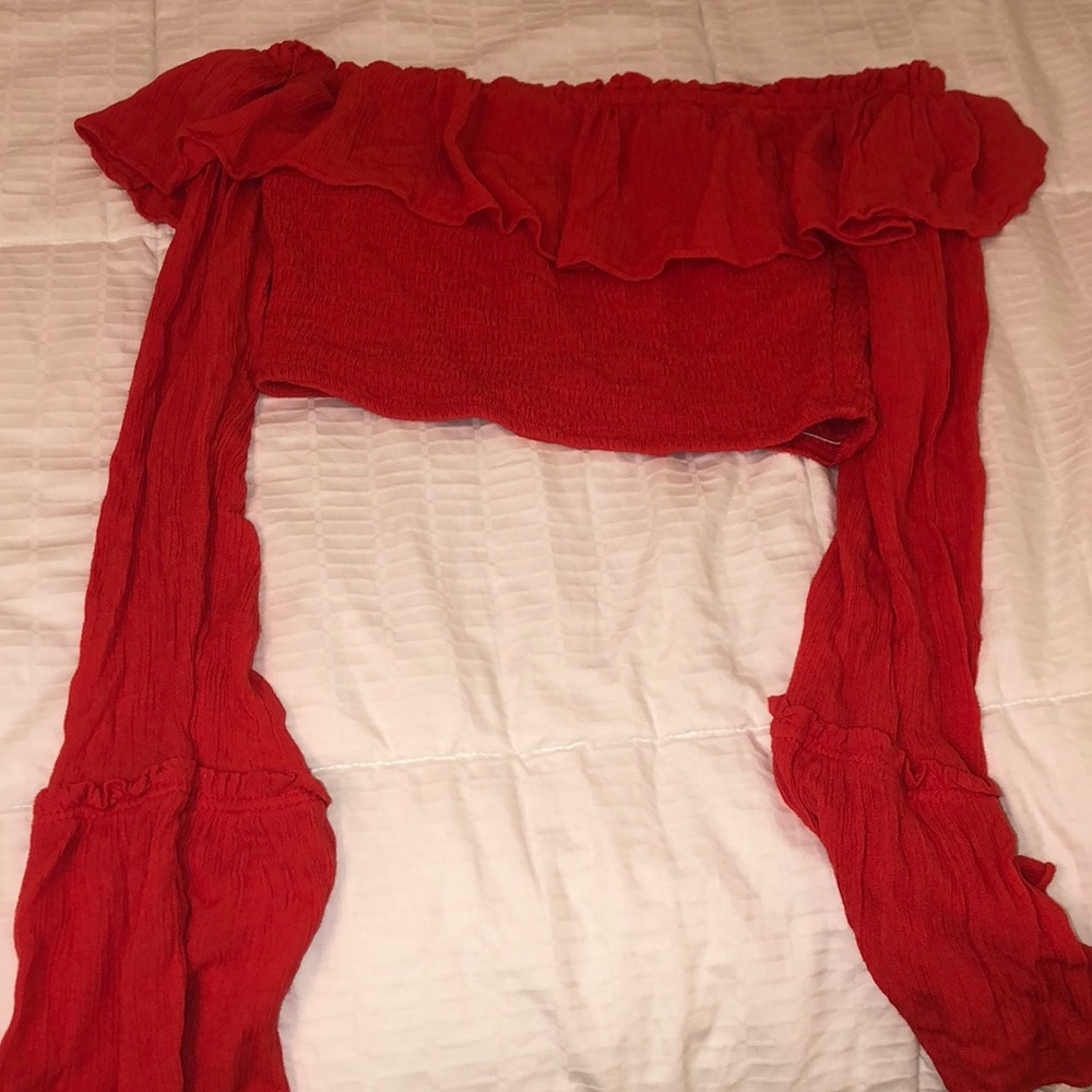 Red crop top